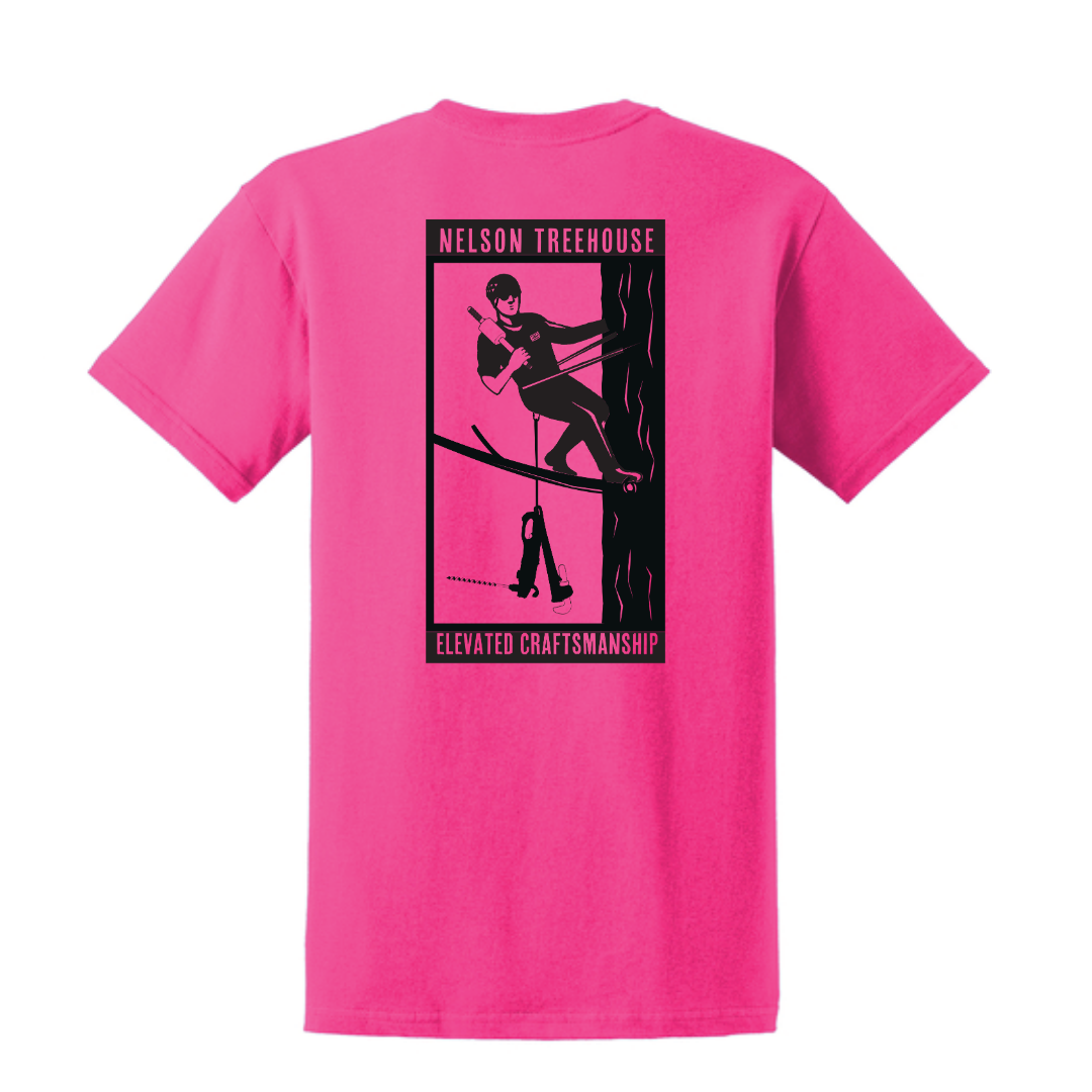 Nelson Treehouse Crew High-Vis Tee - Pink