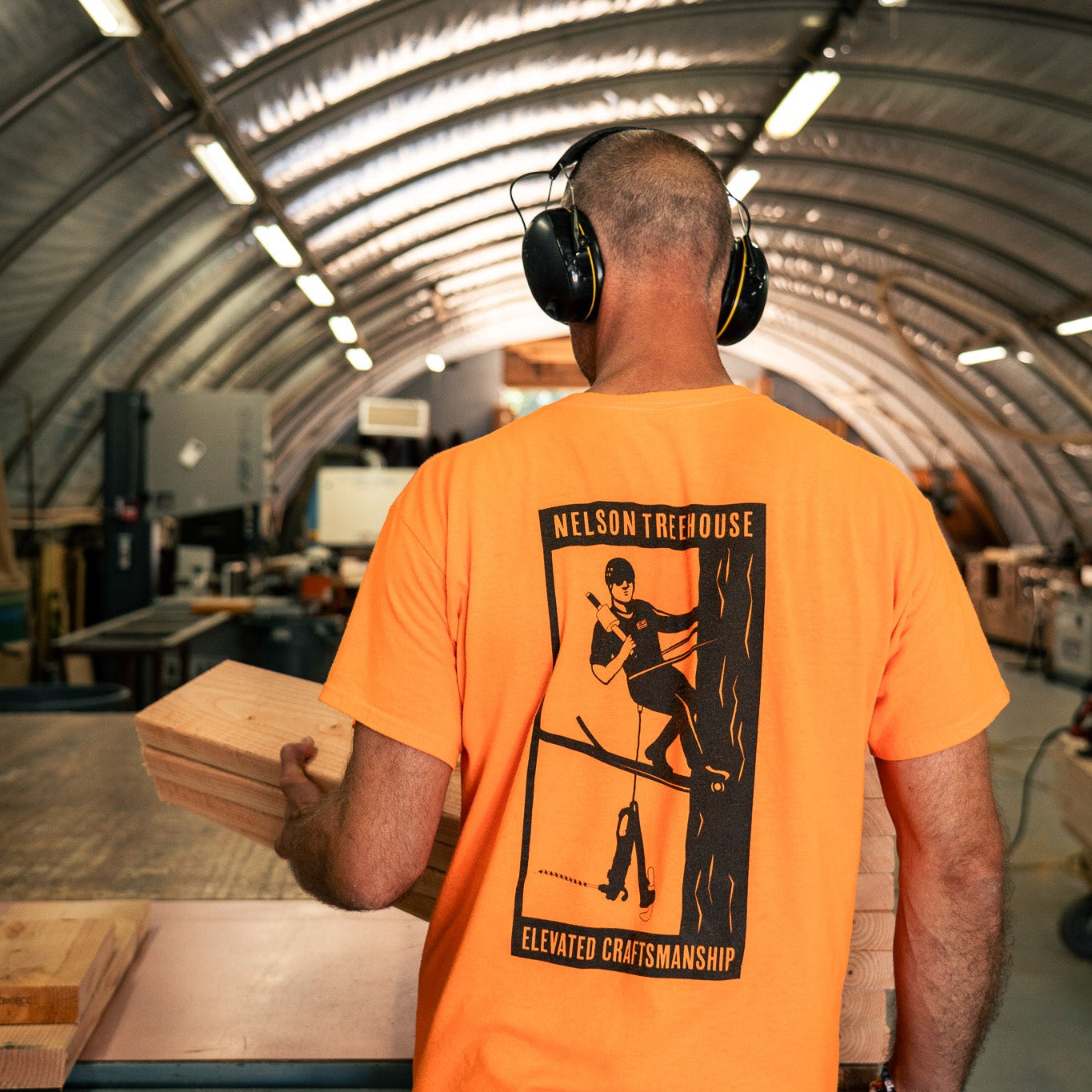 Nelson Treehouse Crew High-Vis Tee - Orange