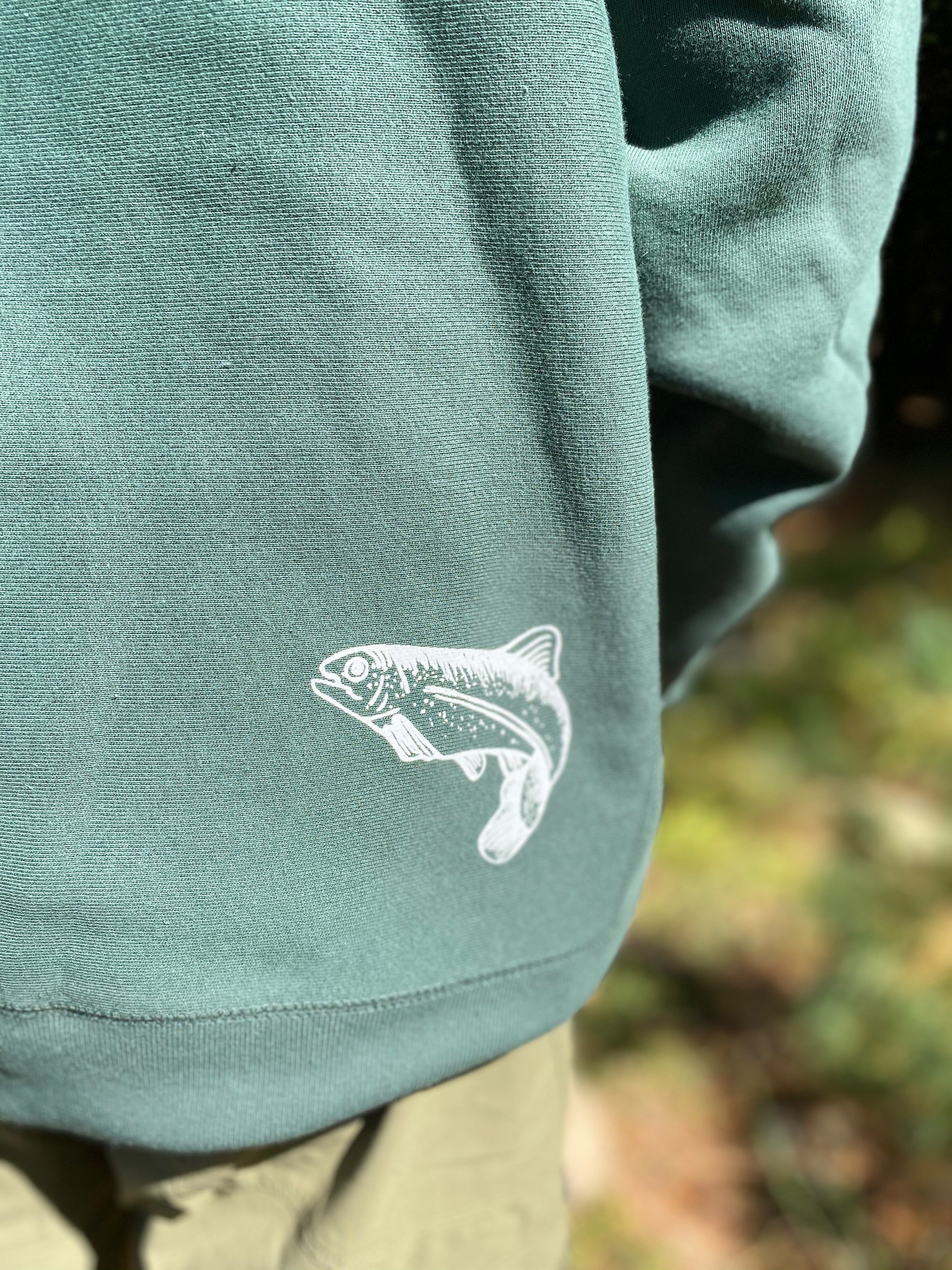Sudadera con capucha pesada Three Pines: La trucha