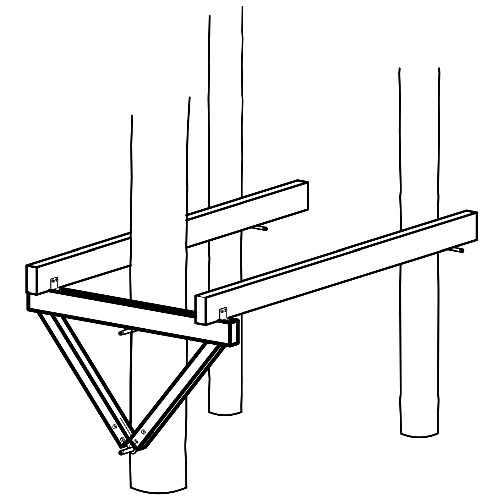 CUATRO kit de herrajes para fuerte árbol-árbol