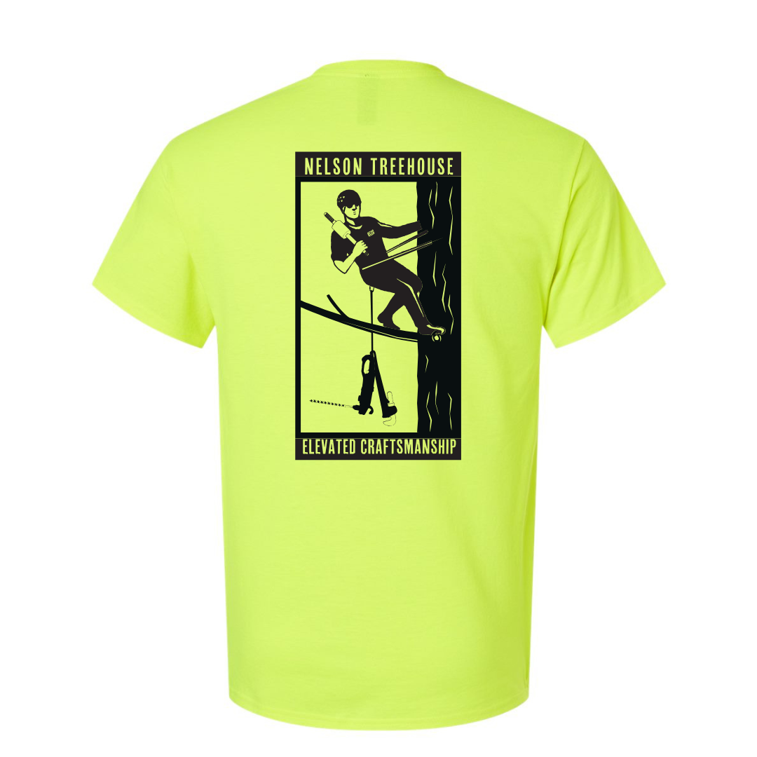 Nelson Treehouse Crew High-Vis Tee - Green