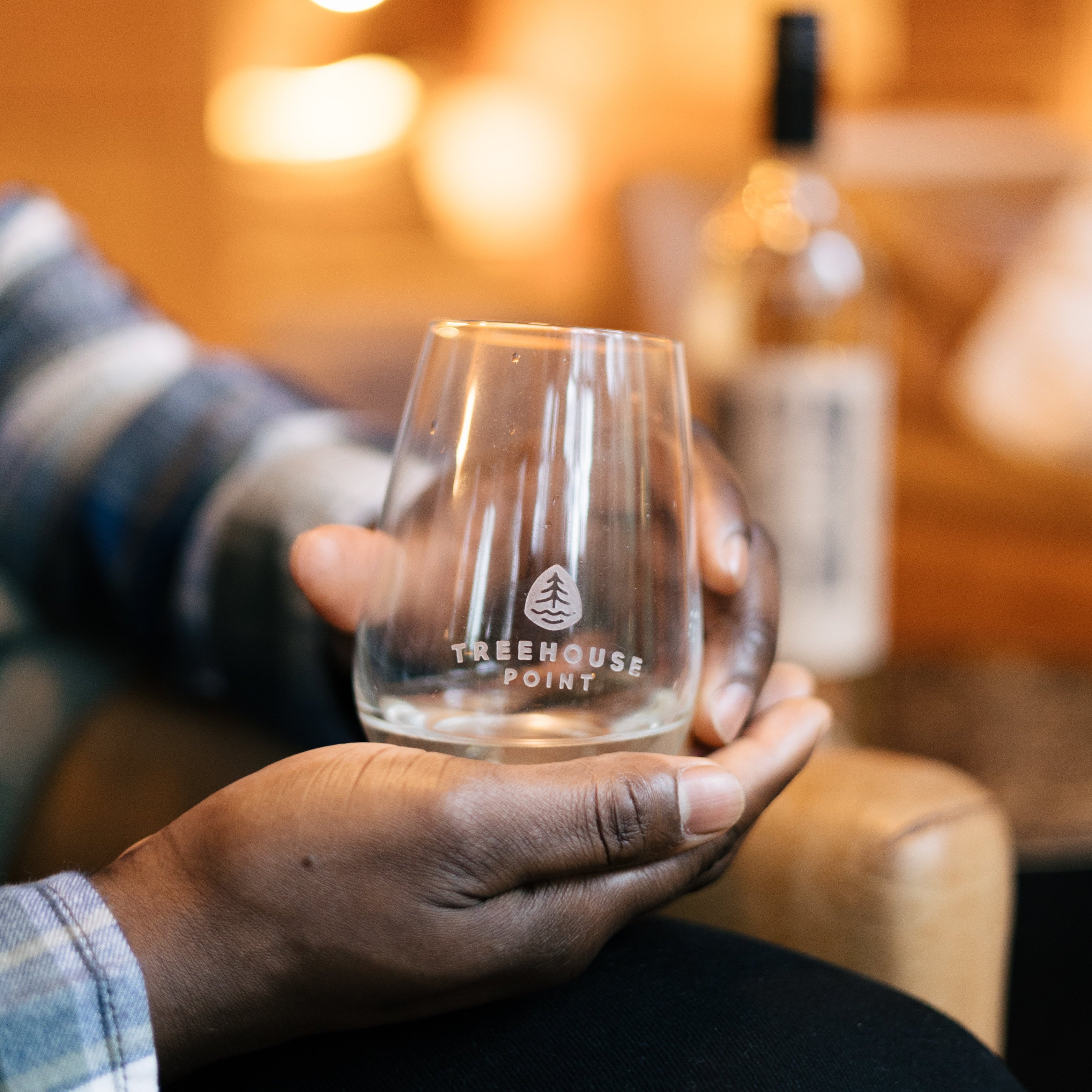 Par de copas de vino sin tallo