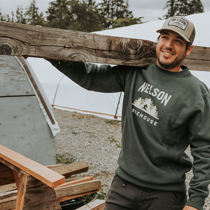 Klassisches Sweatshirt mit Rundhalsausschnitt – Grün