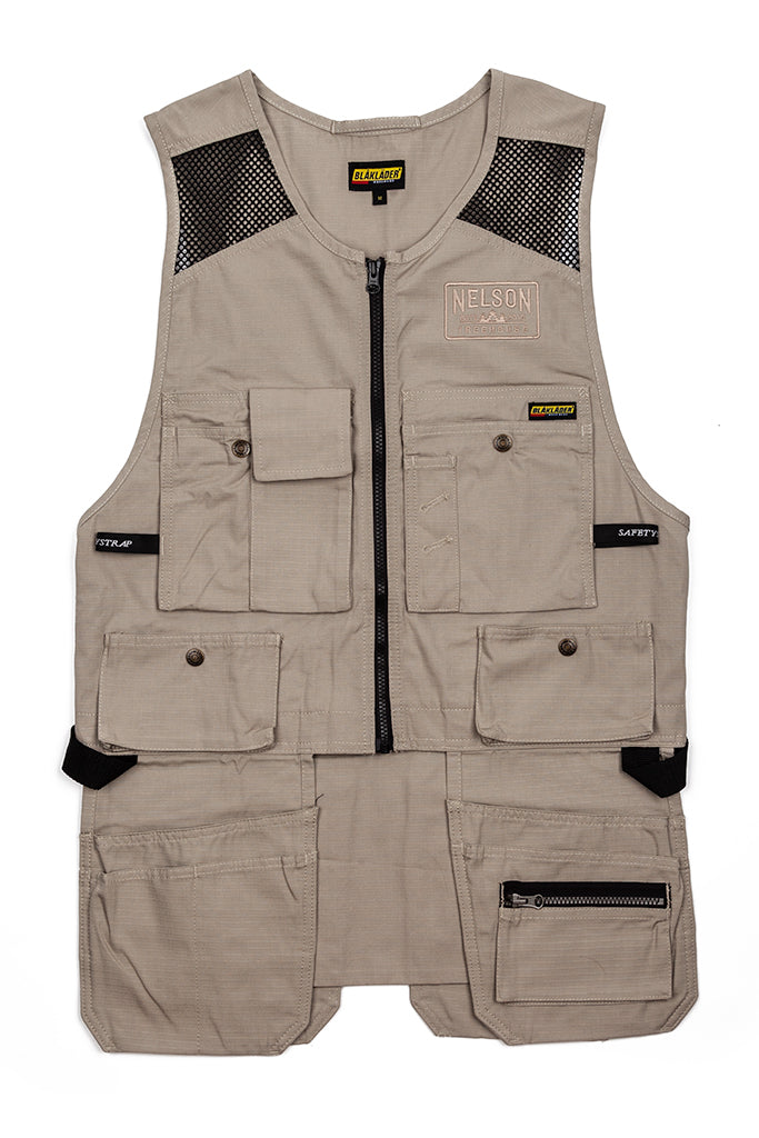 New - NT&S Mesh Back Blaklader Tool Vest - Stone