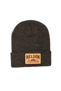 Nelson Beanie with Leather Patch