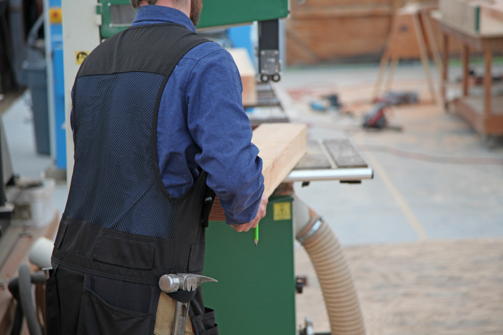 NT&S Mesh Back Blaklader Tool Vest-Black/Black